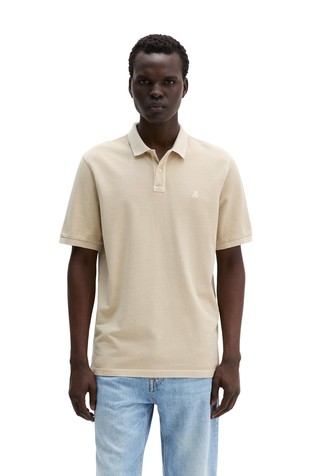 Short-sleeved polo shirt in organic cotton piqué