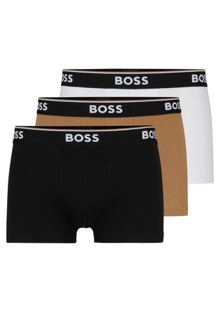 Three-pack of stretch-cotton trunks with logo waistbands