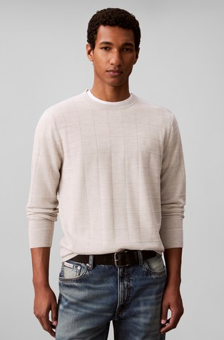 Merino Wool Grid Jumper