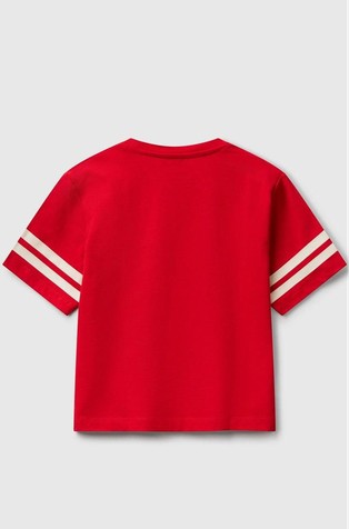 BENETTON Oversized fit majica z grafičnim potiskom Rdeča - Red 2