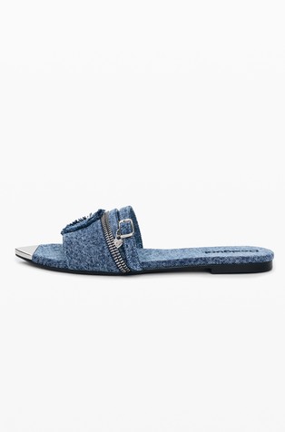 Flat denim sandal