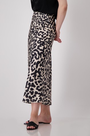 MONARI Skirt with leopard pattern Black / Beige 2