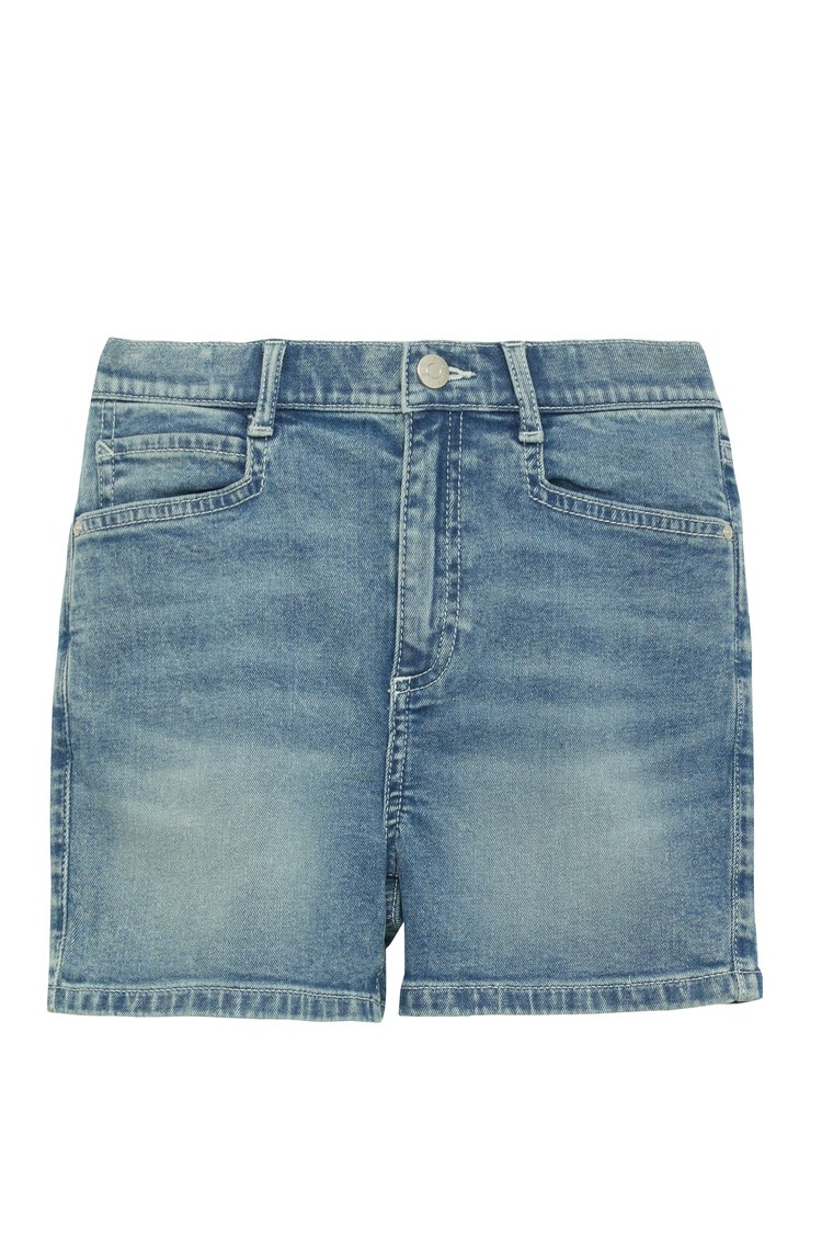 S.OLIVER Slim fit denim kratke hlače z visokim pasom Modra - Blue 