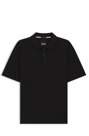 Cotton-piqué polo shirt with Double B monogram