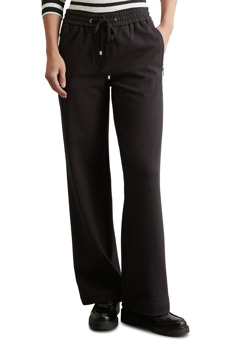 MARC O'POLO Travelpants wide made from viscose-blend jersey twill Deep Night Blue 