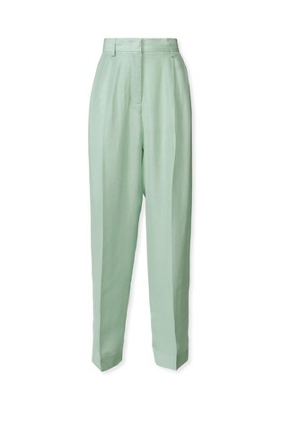 Peachskin fluid pleated trousers