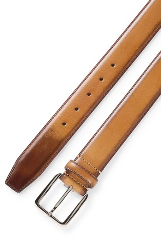 HUGO BOSS Leather belt with contrast stitching Brown 2