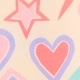 Večbarvna - Star & Heart Print