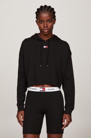 Heritage ribbed cropped lounge hoody