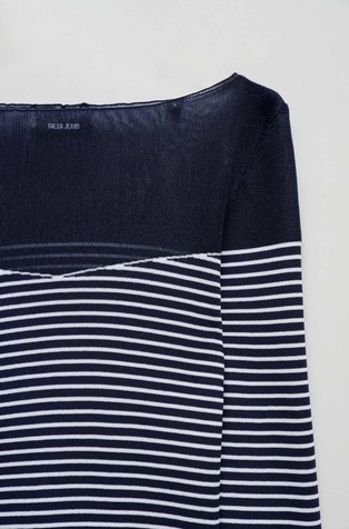 SALSA JEANS Sweater with transparency Blue / White 6