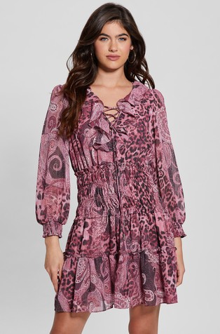 Paisley print short dress