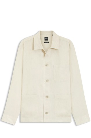 Relaxed-fit overshirt in linen twill