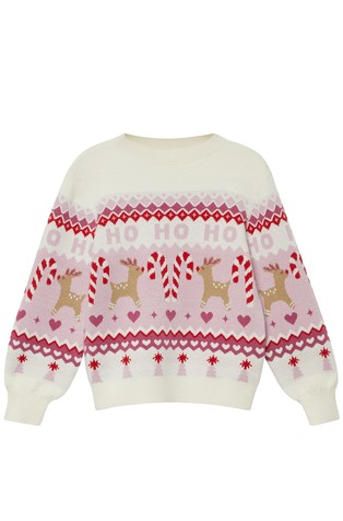 Knitted sweater with christmas motifs