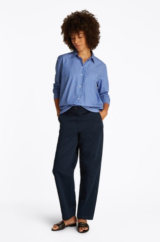 TOMMY HILFIGER Črtasta srajca iz organskega bombaža Modra - Blue / White 3