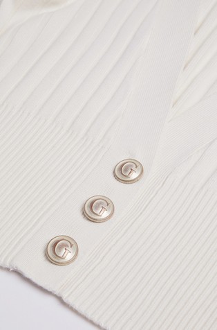 GUESS Rib knit cardigan White 4