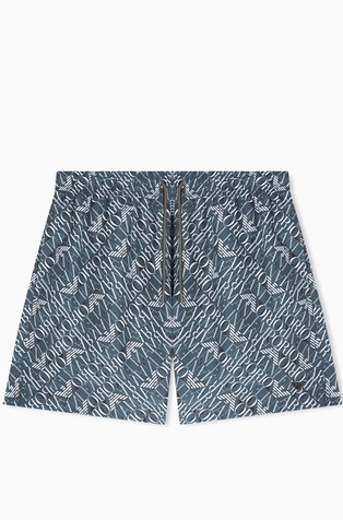 Swim trunks with logo print