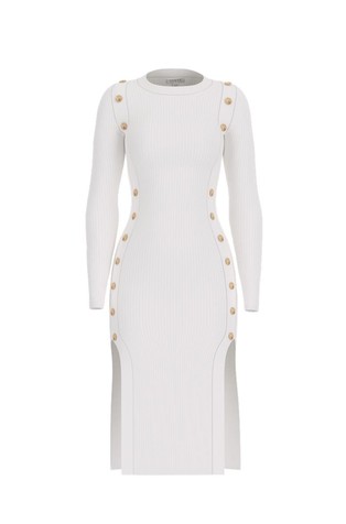 Logo buttons detail midi dress