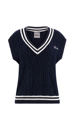 Cable-knit sleeveless sweater