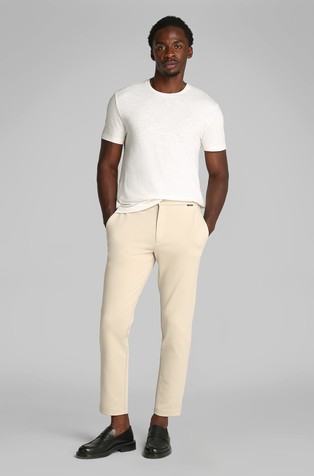 CALVIN KLEIN Majica iz mešanice bombaža in lana Bela - White 3