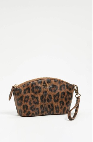 Beauty pouch with leopard print