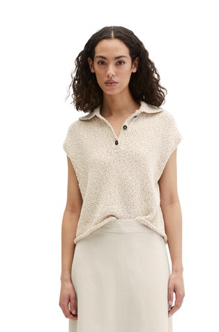 Ohlapna pletena polo majica iz mešanice z organskim bombažem