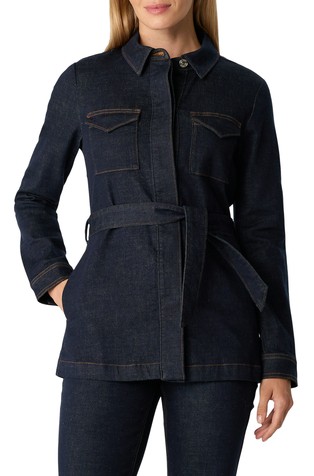 Denim srajčna jakna s pasom