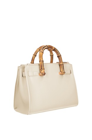 LIU JO Bag with bamboo-finish handles Off White 3