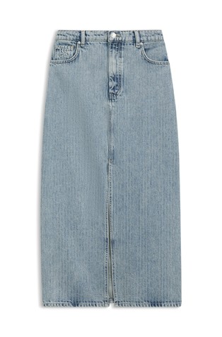 Regular-fit skirt in striped denim