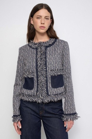 Fringed tweed jacket