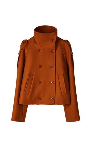 Short wool and cashmere-blend jacket