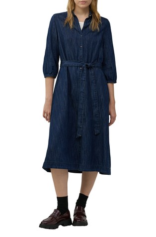 Denim srajčna obleka s 3/4 rokavi