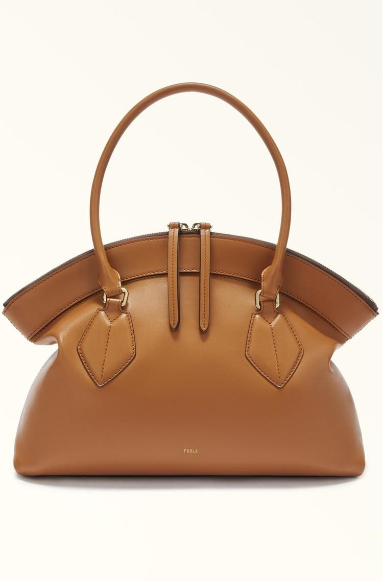 FURLA Usnjena ročna torba Rjava - Brown 