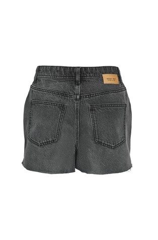 NOISY MAY NMDREW high waisted denim shorts with distressed details Black 6