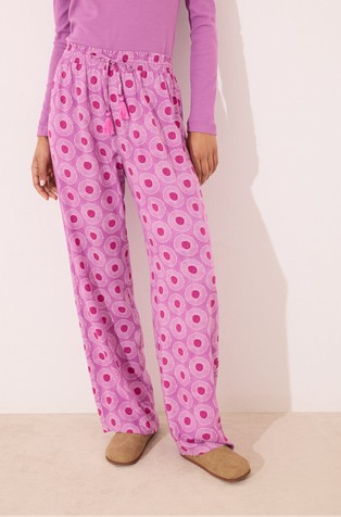 Long viscose trouser with geometric print