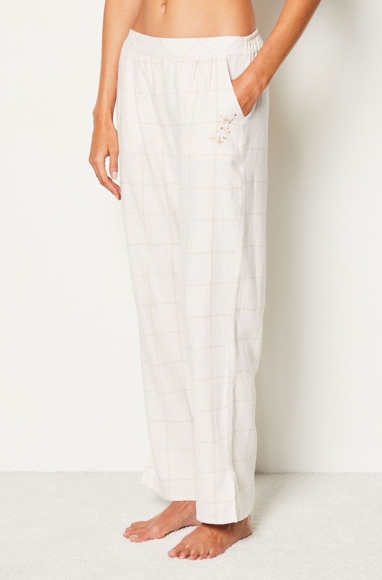 ETAM Malina Plaid Pajama Pants White 