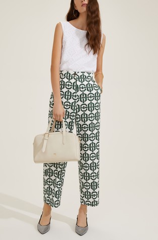 Patterned cotton trousers