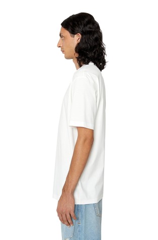 DIESEL Unisex T-shirt with oval D patch White 3
