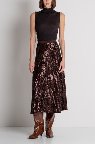 Flared skirt made with sequins