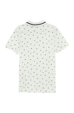 S.OLIVER Cotton polo shirt with an all-over print White / Blue 2