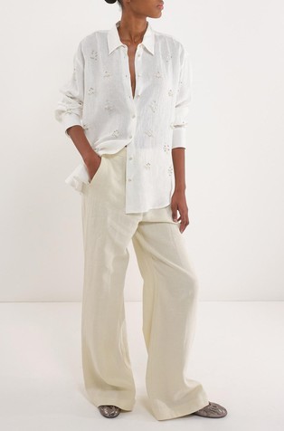 Selected By Chloé Lecareux relaxed fit trousers in linen-cotton blend