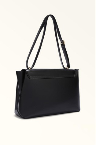 FURLA Usnjena torbica za čez ramo Črna - Black 3