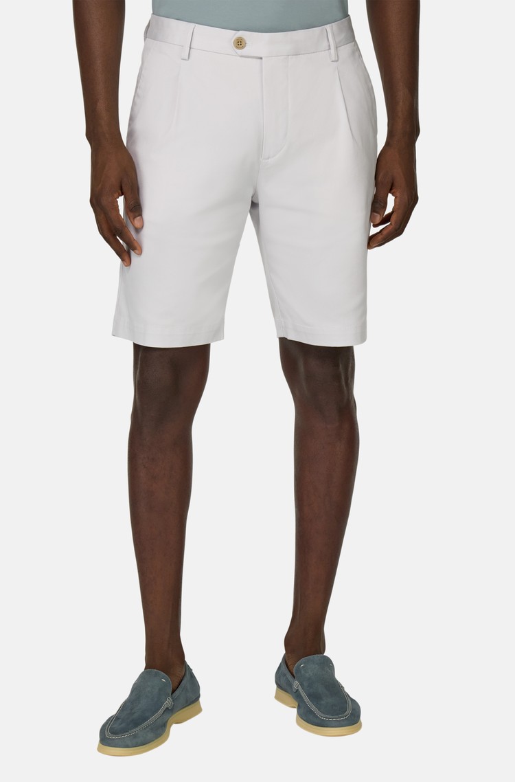 BOGGI MILANO Bermuda hlače iz raztegljive mešanice bombaža in tencel-liocela Siva - Ice 