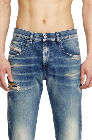 DIESEL Slim fit jeans hlače - 2019 D-Strukt 007Y6 Modra - Dark Blue 4