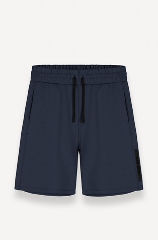 Fleece shorts with logo tape