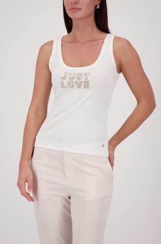 Majica brez rokavov z dekorativnim napisom