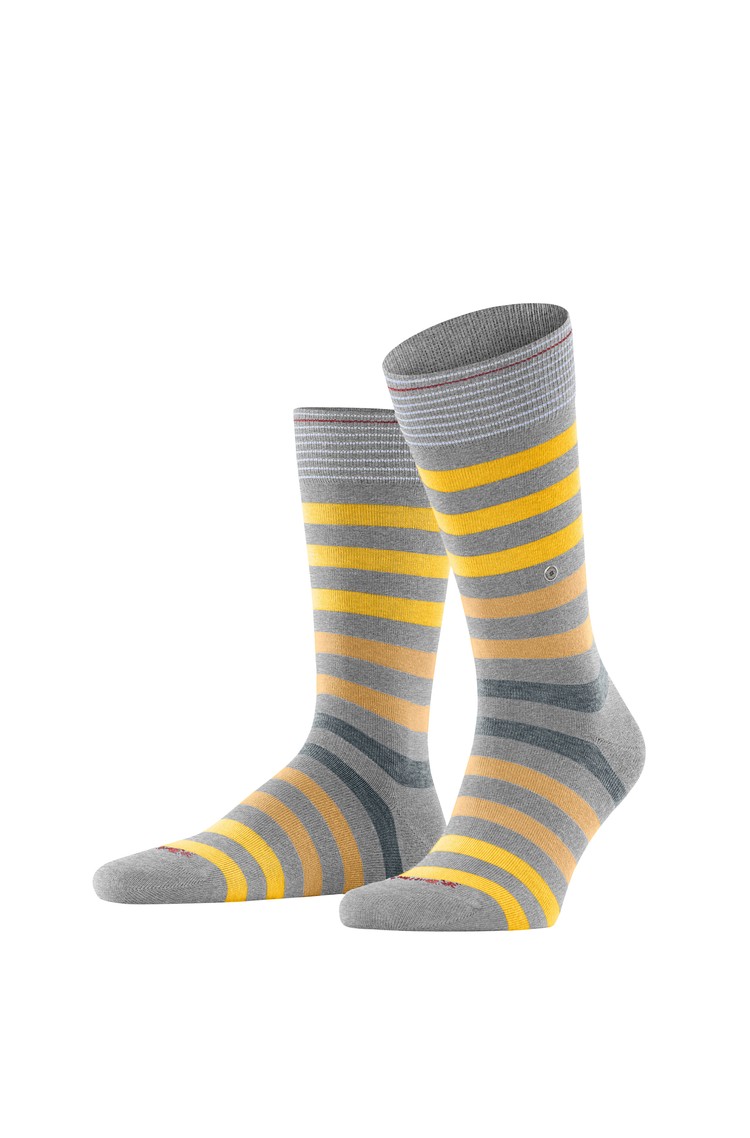 BURLINGTON Blackpool Men Socks Gray / Yellow 
