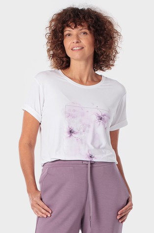Stretch viscose t-shirt with print
