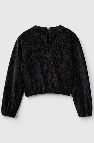 BENETTON Pulover s svetlečimi lureks vlakni Črna - Black 2