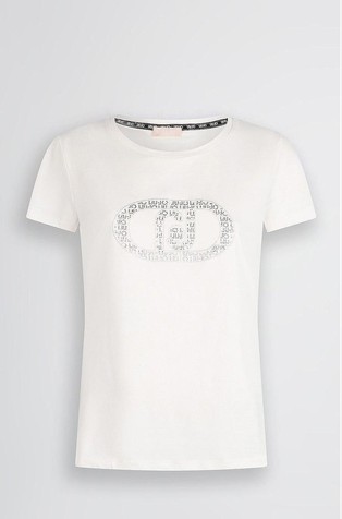 T-shirt with logo and gemstones