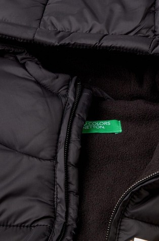 BENETTON Hooded jacket with fleece lined print Black 3